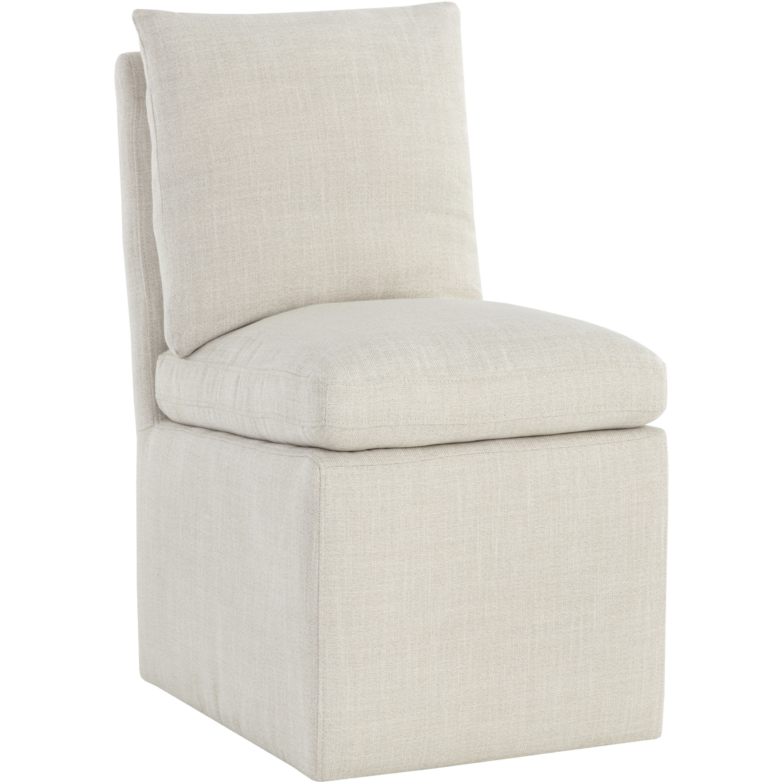Glenrose Effie Linen Wheeled Dining Chair, Wheeled